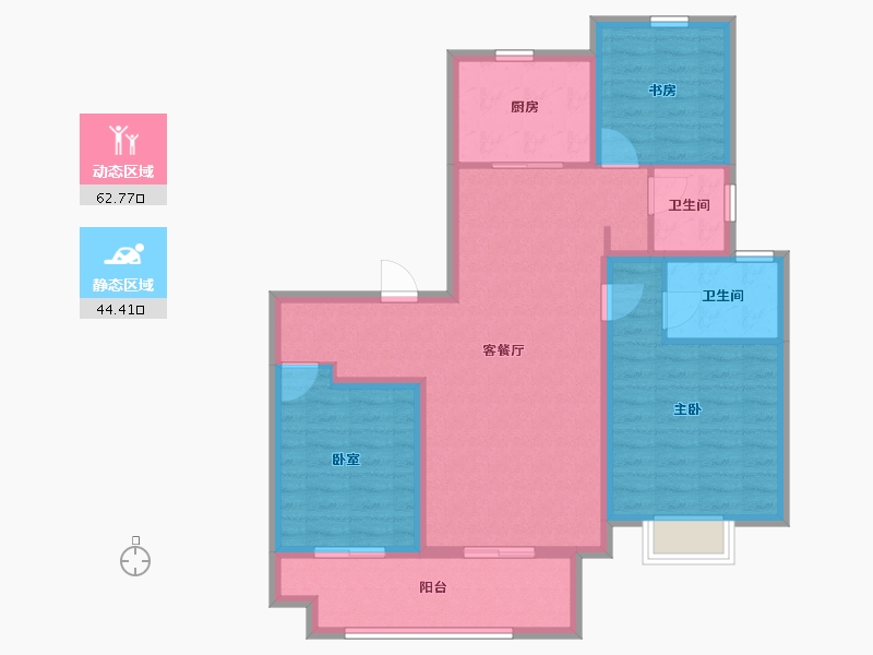 江苏省-徐州市-潮启东郡-96.00-户型库-动静分区