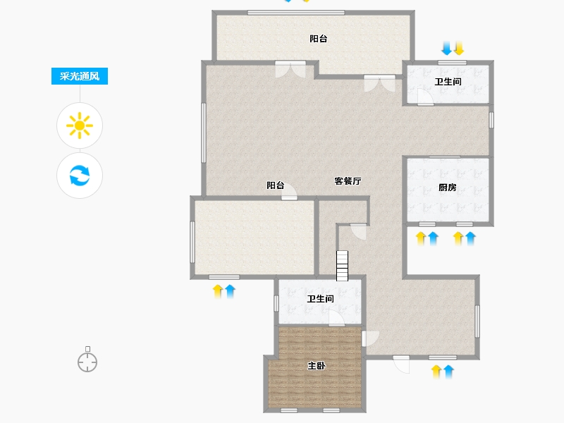 江苏省-苏州市-清水湾别墅-267.00-户型库-采光通风