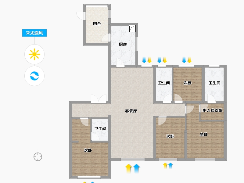 新疆维吾尔自治区-乌鲁木齐市-中海地产九号公馆-150.00-户型库-采光通风