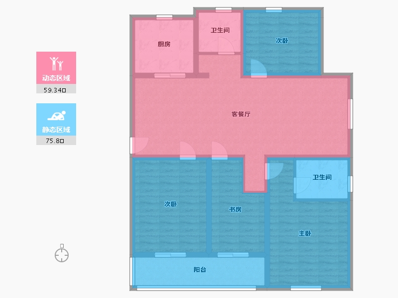 江苏省-无锡市-春雁花园-140.00-户型库-动静分区