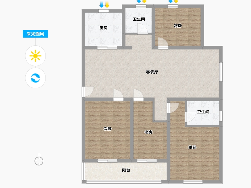 江苏省-无锡市-春雁花园-140.00-户型库-采光通风