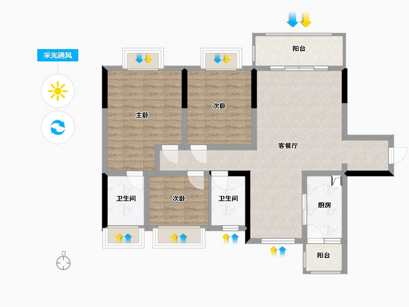 贵州省-贵阳市-凤凰栖-146.58-户型库-采光通风