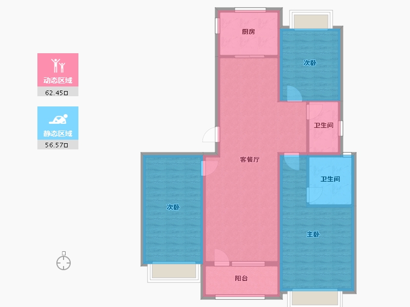 山东省-济宁市-瑞马名门-107.00-户型库-动静分区