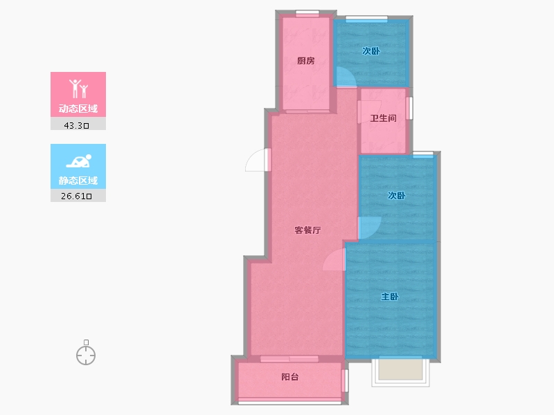 浙江省-宁波市-天赐佳园-90.00-户型库-动静分区