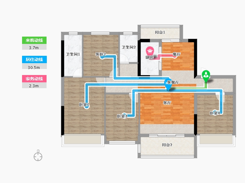 广西壮族自治区-柳州市-碧桂园·PARKROYAL-114.32-户型库-动静线