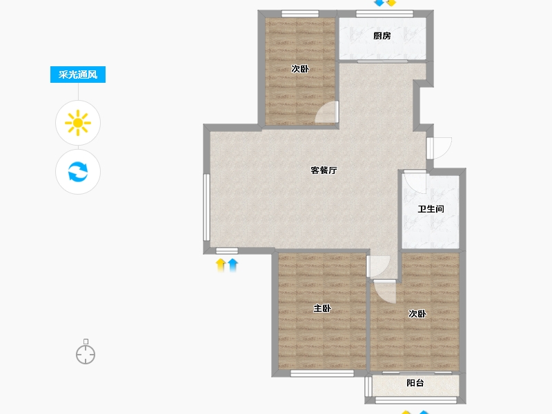 山东省-青岛市-海青家园-97.00-户型库-采光通风