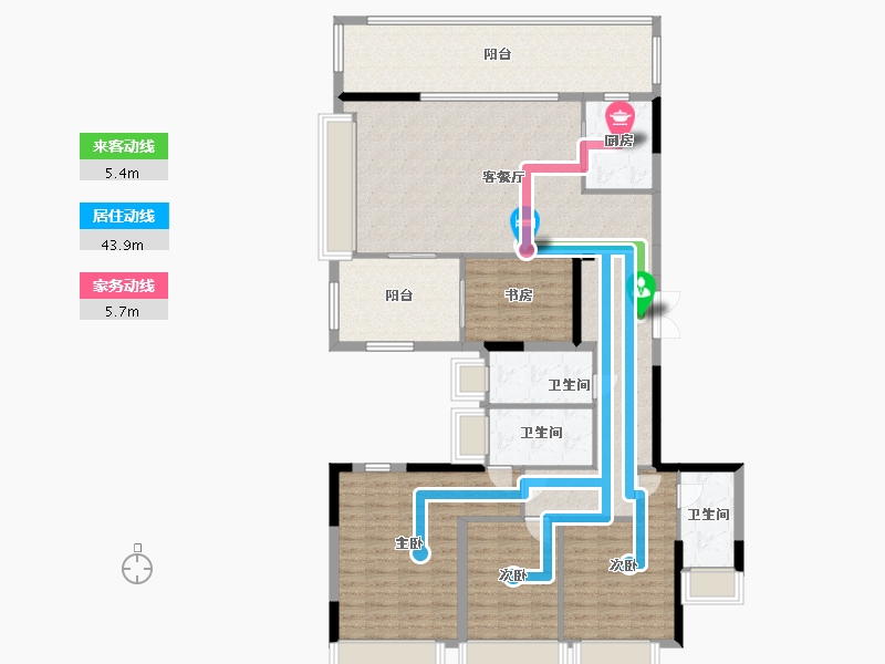 贵州省-贵阳市-云景世家-145.00-户型库-动静线