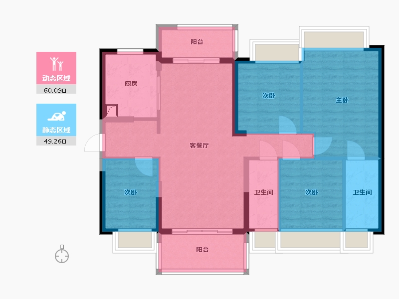 广东省-江门市-时代倾城-102.00-户型库-动静分区