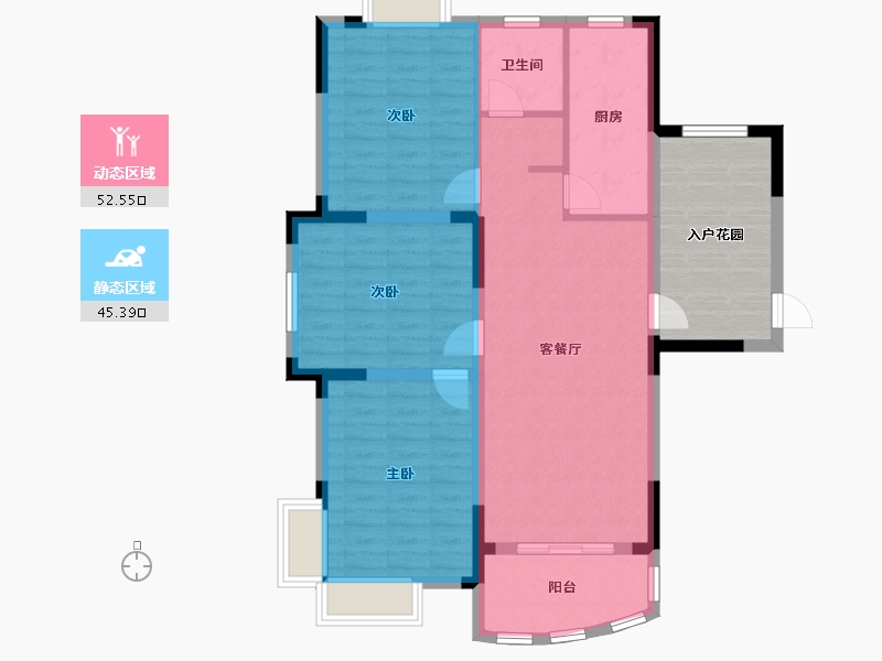 安徽省-滁州市-宇业天逸华府-100.00-户型库-动静分区