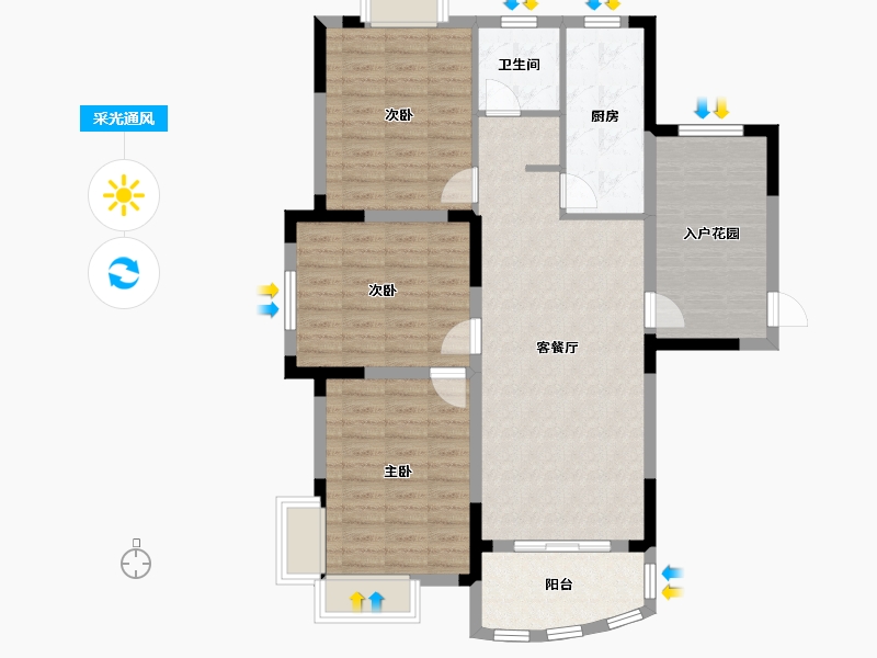 安徽省-滁州市-宇业天逸华府-100.00-户型库-采光通风