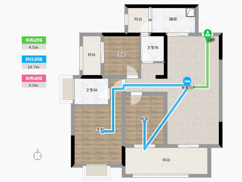 四川省-绵阳市-东润·书苑名家-130.00-户型库-动静线