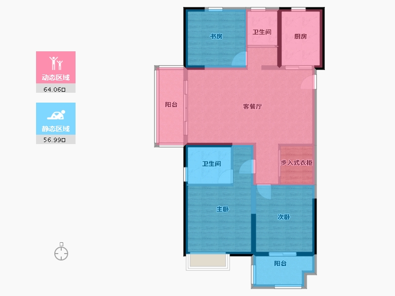 安徽省-合肥市-中铁清溪国际-109.00-户型库-动静分区