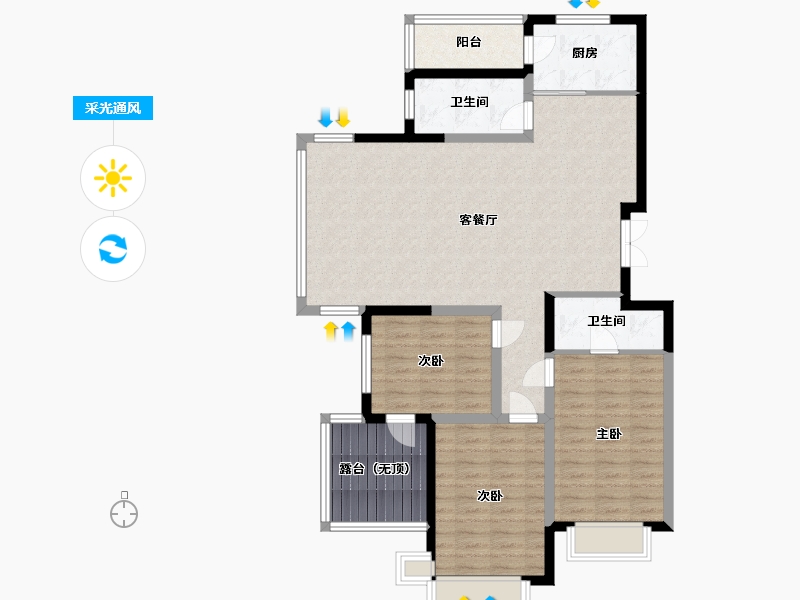 黑龙江省-鹤岗市-公职小区-117.80-户型库-采光通风