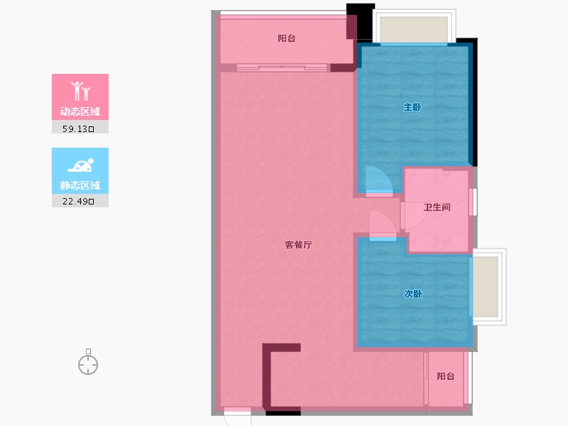 云南省-西双版纳傣族自治州-曼城-80.00-户型库-动静分区