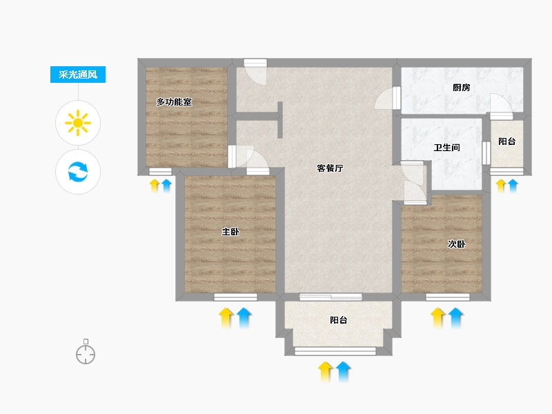 广东省-汕头市-兴通小区-70.00-户型库-采光通风