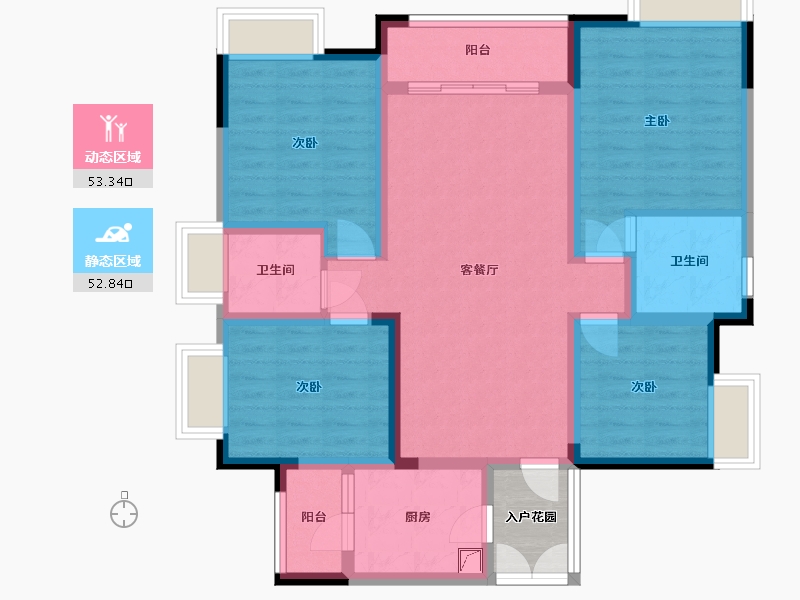 四川省-内江市-西城时代-128.00-户型库-动静分区