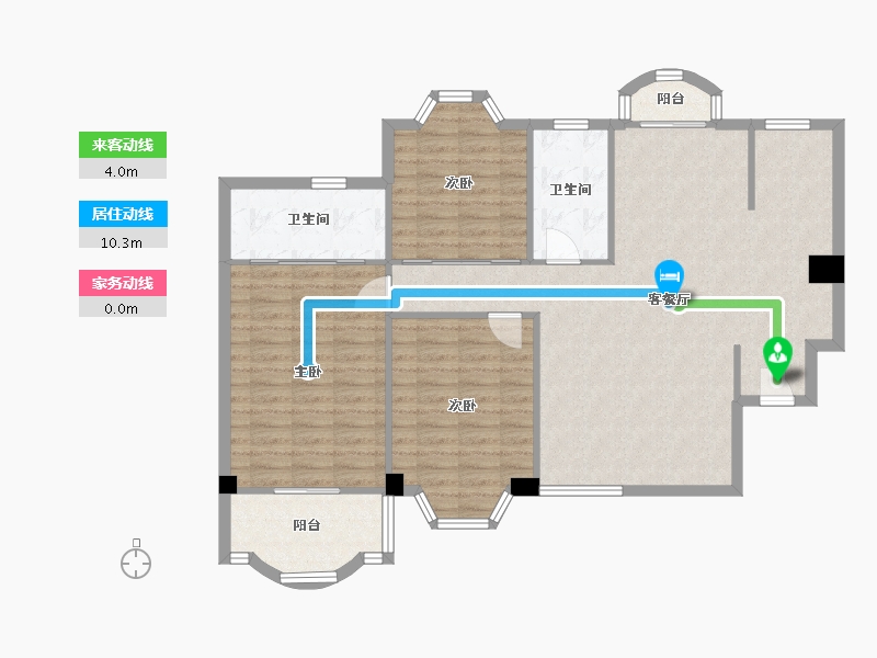 湖北省-武汉市-统建大江园-南苑-113.00-户型库-动静线