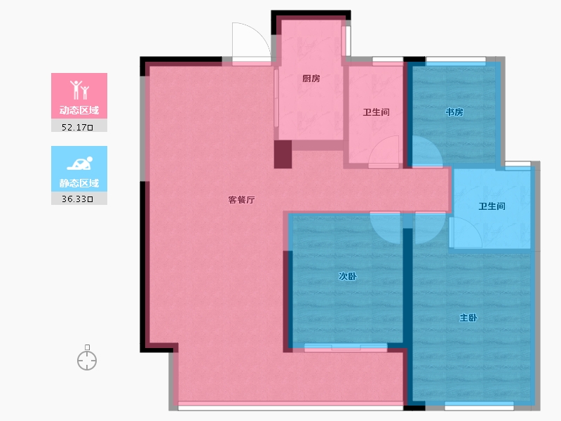 湖南省-长沙市-龙湖紫宸-79.18-户型库-动静分区