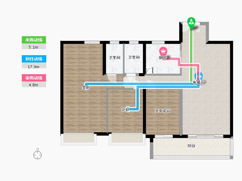 广东省-江门市-保利中心-115.00-户型库-动静线