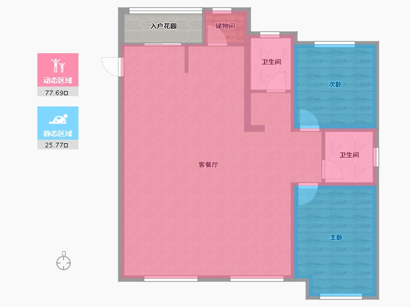 内蒙古自治区-乌兰察布市-中朵御墅-104.00-户型库-动静分区