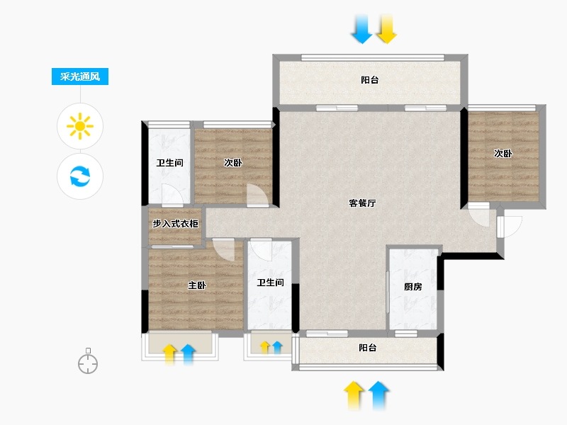 广东省-揭阳市-中南春风南岸-120.00-户型库-采光通风