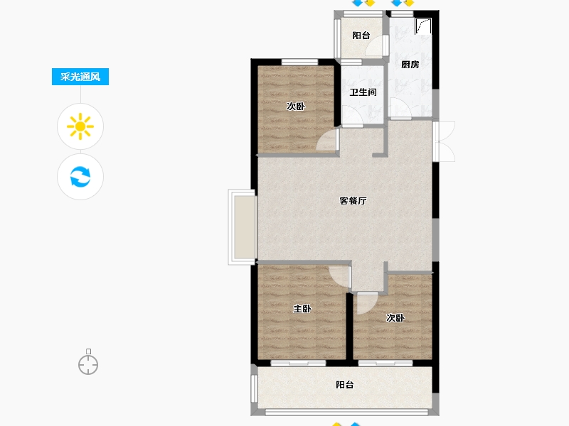 山东省-菏泽市-国璟府-116.00-户型库-采光通风