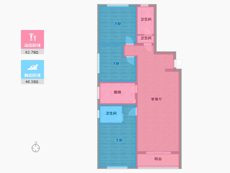 河北省-沧州市-三里家园-107.00-户型库-动静分区