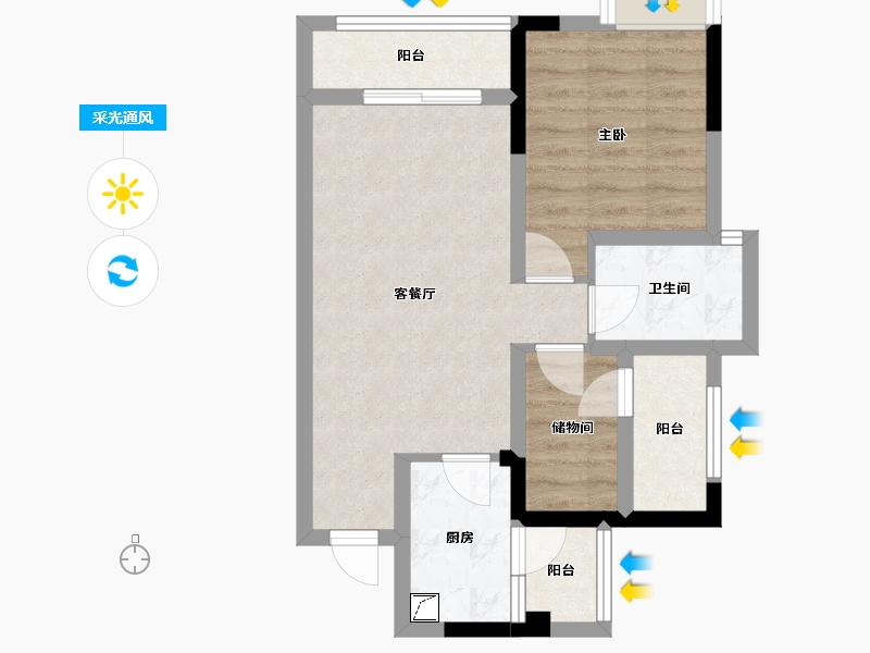 广西壮族自治区-防城港市-天和苑-60.00-户型库-采光通风