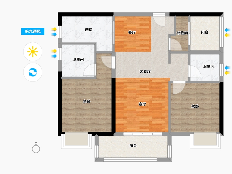 广东省-广州市-品秀星图-79.00-户型库-采光通风