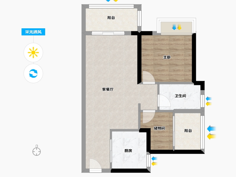 广东省-广州市-品秀星图-59.00-户型库-采光通风