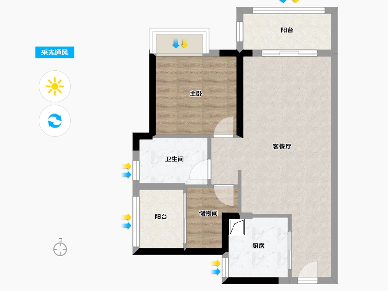 广东省-广州市-品秀星图-59.00-户型库-采光通风