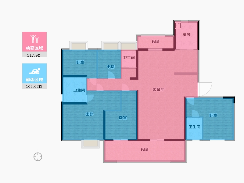 广东省-阳江市-碧桂园中兴江山府-200.00-户型库-动静分区