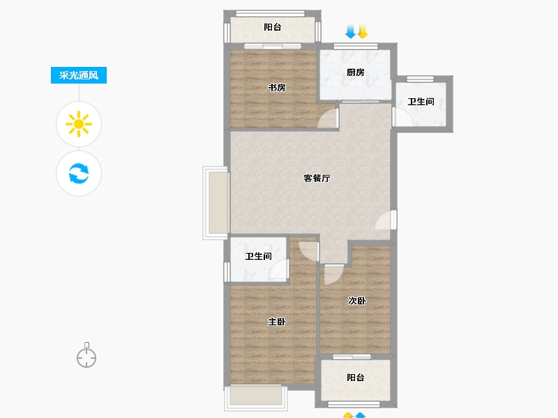 安徽省-池州市-香江华庭-92.00-户型库-采光通风