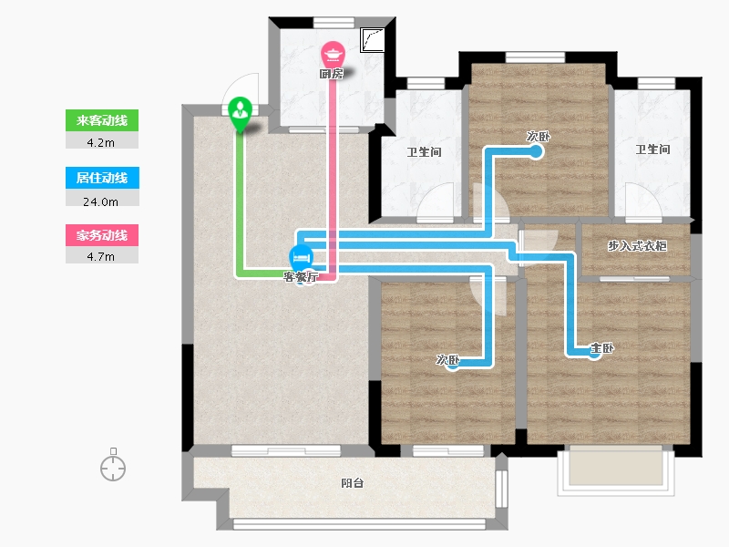 湖北省-天门市-中梁首府壹号-88.00-户型库-动静线