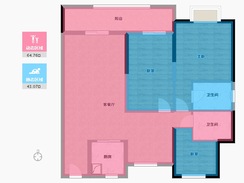 浙江省-丽水市-中梁天辰锦园-106.50-户型库-动静分区