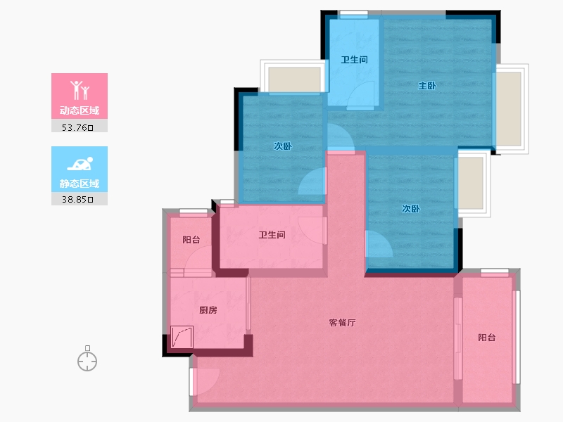 四川省-眉山市-文塘雅韵-82.00-户型库-动静分区