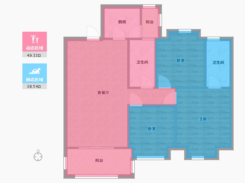 广东省-广州市-宏康和园-77.00-户型库-动静分区