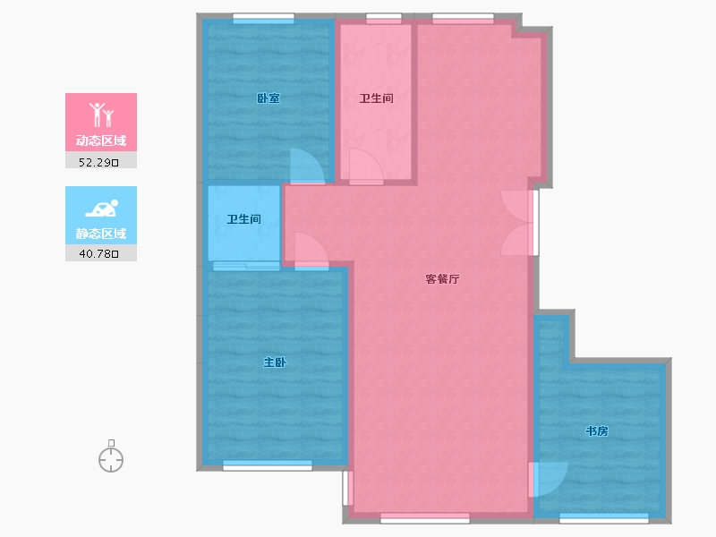 内蒙古自治区-通辽市-玉河园-95.00-户型库-动静分区