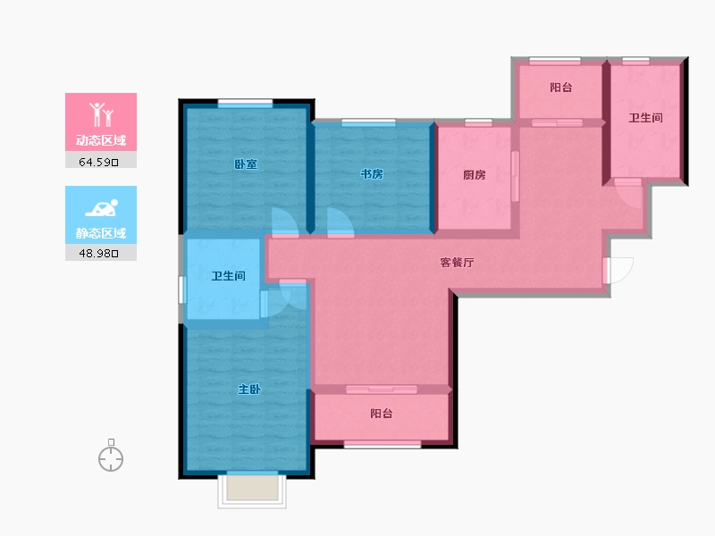 甘肃省-兰州市-海棠湾小区-100.00-户型库-动静分区