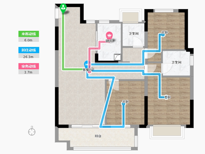 安徽省-合肥市-汀兰湾-85.29-户型库-动静线