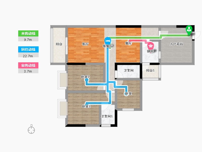 湖北省-十堰市-华益·蓝宝湾-98.63-户型库-动静线