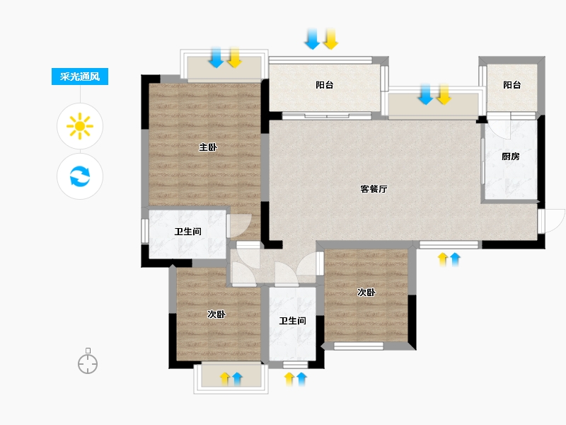 四川省-德阳市-水岸半岛-91.59-户型库-采光通风