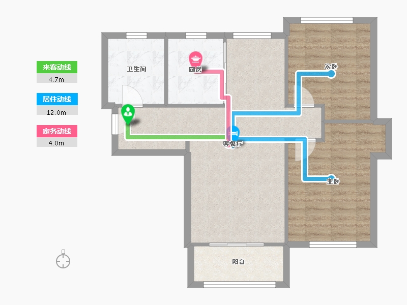 辽宁省-大连市-亿达春田蝶园-71.20-户型库-动静线