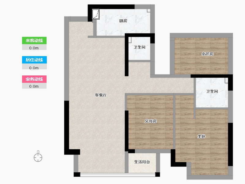 广西壮族自治区-南宁市-华西茗城-83.87-户型库-动静线