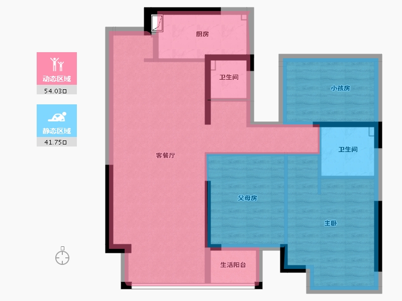 广西壮族自治区-南宁市-华西茗城-83.87-户型库-动静分区