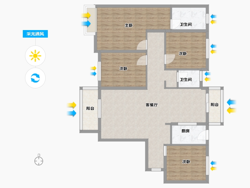 河南省-郑州市-华南城中园-121.00-户型库-采光通风