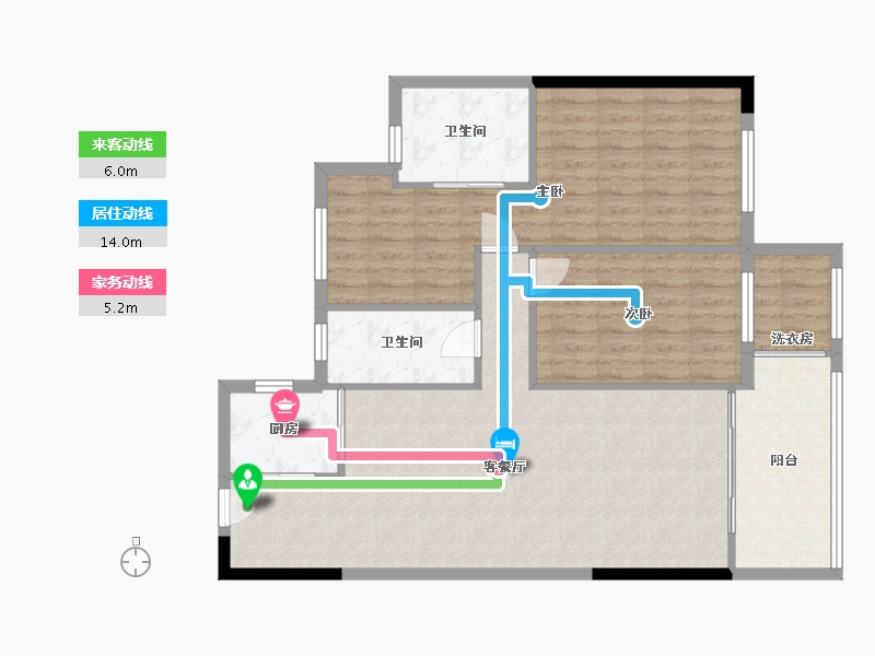 浙江省-杭州市-玲珑郡-88.34-户型库-动静线