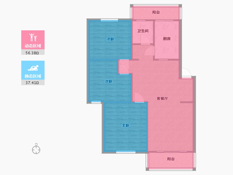 安徽省-合肥市-包河苑-102.00-户型库-动静分区