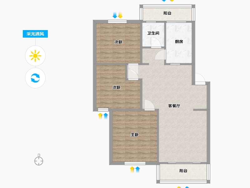 安徽省-合肥市-包河苑-102.00-户型库-采光通风