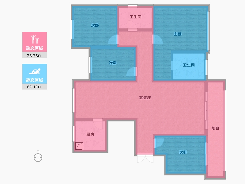 山东省-青岛市-星光岛玫瑰园小区-131.00-户型库-动静分区